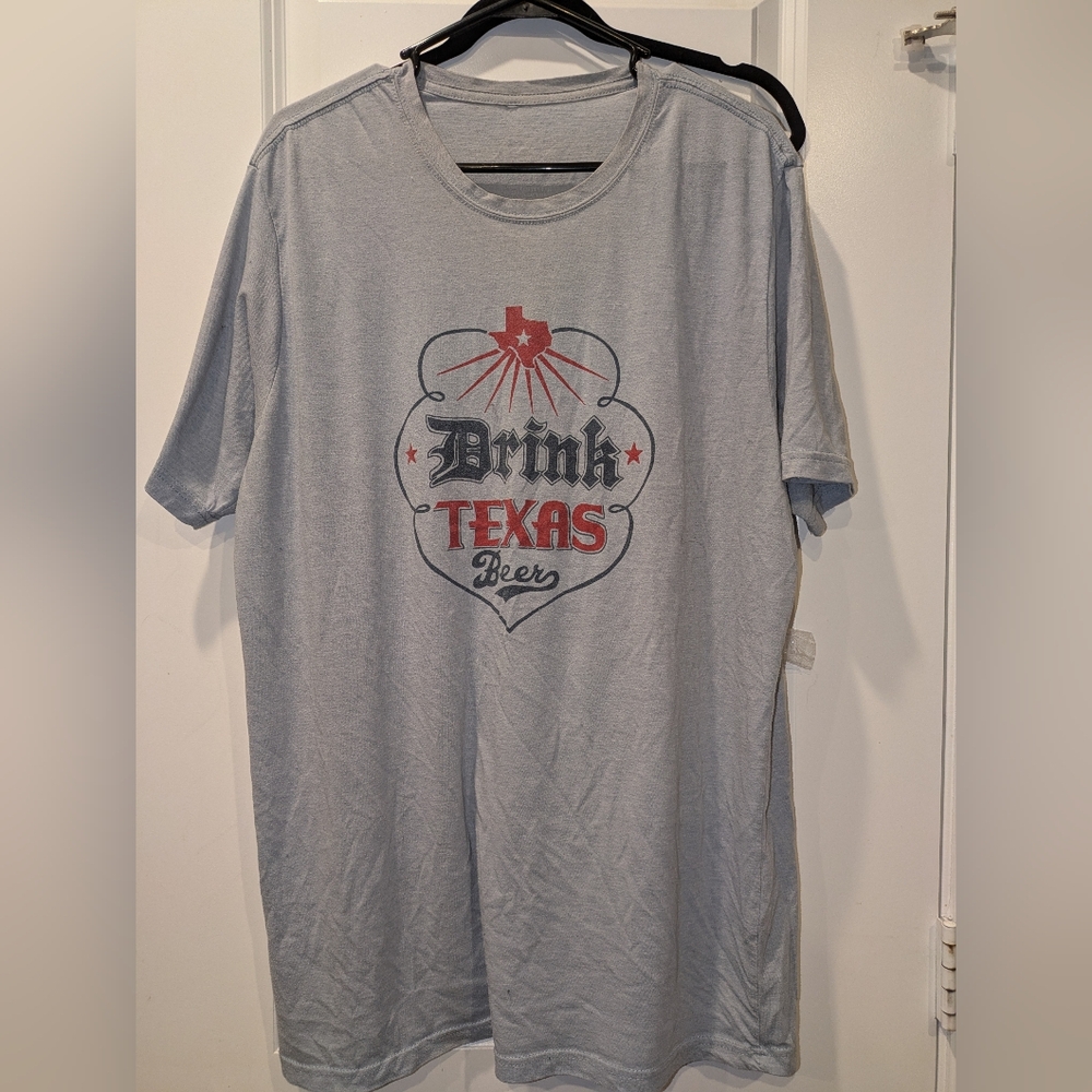 Texas Beer Graphic Tee in Light Blue XXL